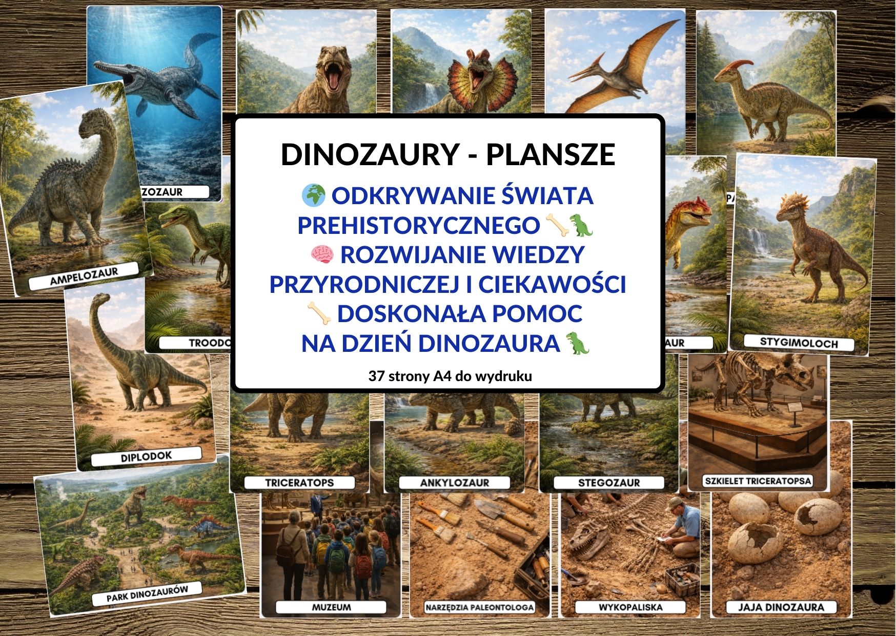 plansze, dinozaury -pdf