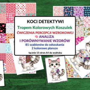 dzień kota, percepcja wzrokowa, porównywanie wzorów, spostrzegawczość - pdf