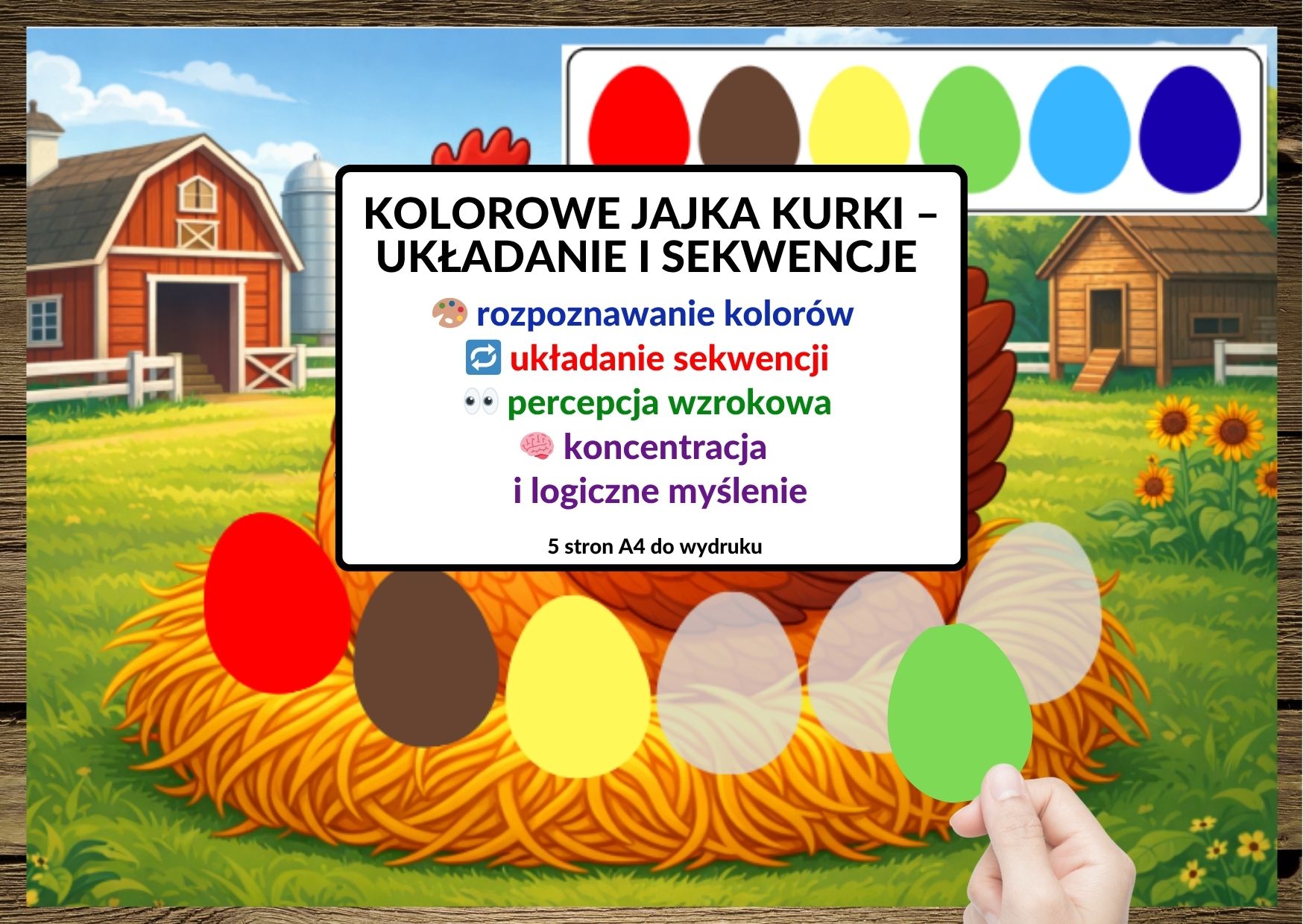 percepcja wzrokowa, sekwencje, odwzorowywanie, jajka - pdf