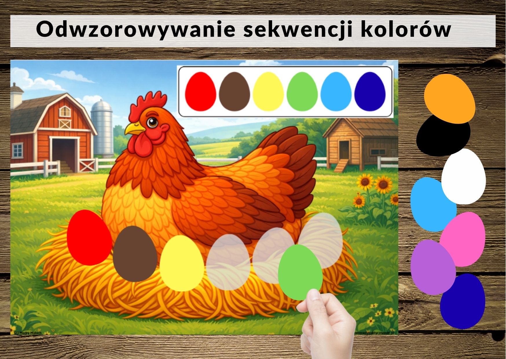 percepcja wzrokowa, sekwencje, odwzorowywanie, jajka - pdf