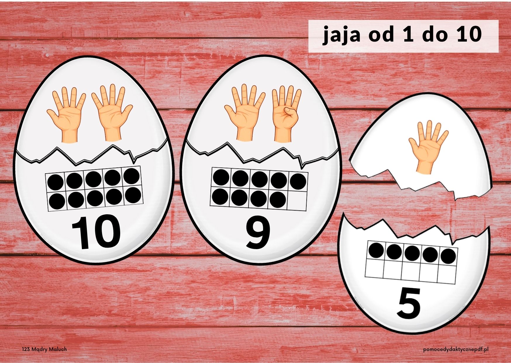 edukacja matematyczna, przeliczanie do 12, jaja wielkanocne - pdf