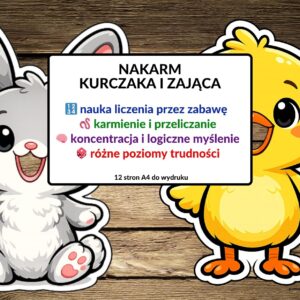ZABAWA Z KARMIENIEM, MATEMATYKA, PRZELICZANIE, ZABAWY WIELKANOCNE - PDF