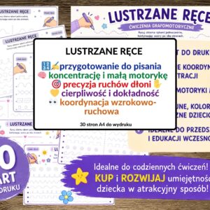 wzory grafomotoryczne, rysowanie oburącz - pdf