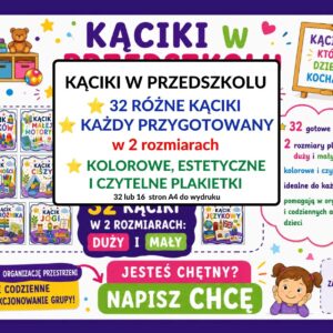 plakietki do kącików w przedszkolu, oznaczenia kącików na sali - pdf