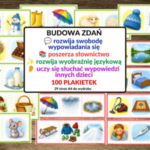 Budowanie zdań - rozwijanie swobowy wypowiedzi, nauka słuchania, wzbogacanie słownictwa - pdf