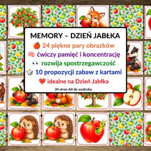 Dzień Jabłka, memory, zabawy z kartami - pdf