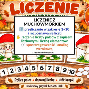 liczenie z muchomorkiem, liczenie do 10 - pdf