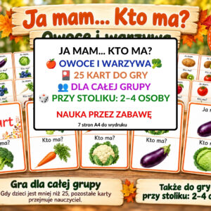 ja mam. Kto ma? karty do gry. Owoce i warzywa - pdf